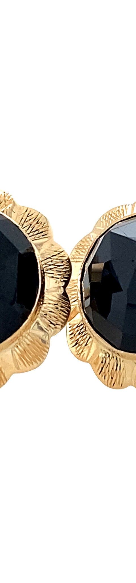 Vintage Gold Stud Earrings with Garnet